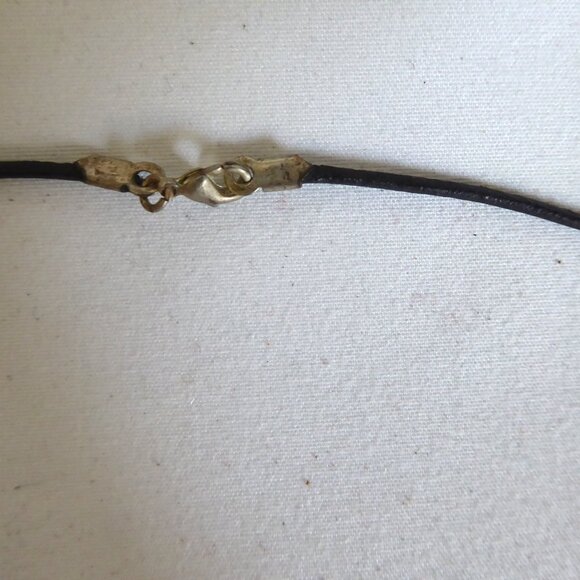 NATURAL BLACK LINE ZEBRA JASPER STONE PENDANT NECKLACE - Picture 3 of 8